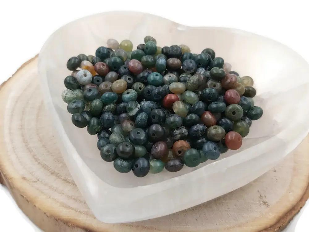 Agate Indienne - 6 x 4 mm - 40/80 Perles Les Précieuses Perles