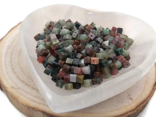 Agate indienne cube - 4 mm - 40/80 Perles Les Précieuses Perles