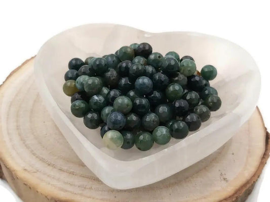 Agate Mousse - facettes - 8 mm - 20/40 Perles Les Précieuses Perles