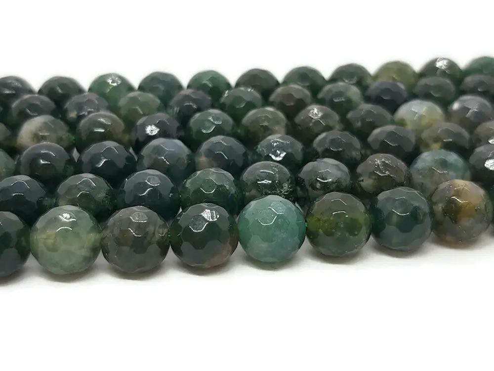 Agate Mousse - facettes - 8 mm - 20/40 Perles Les Précieuses Perles