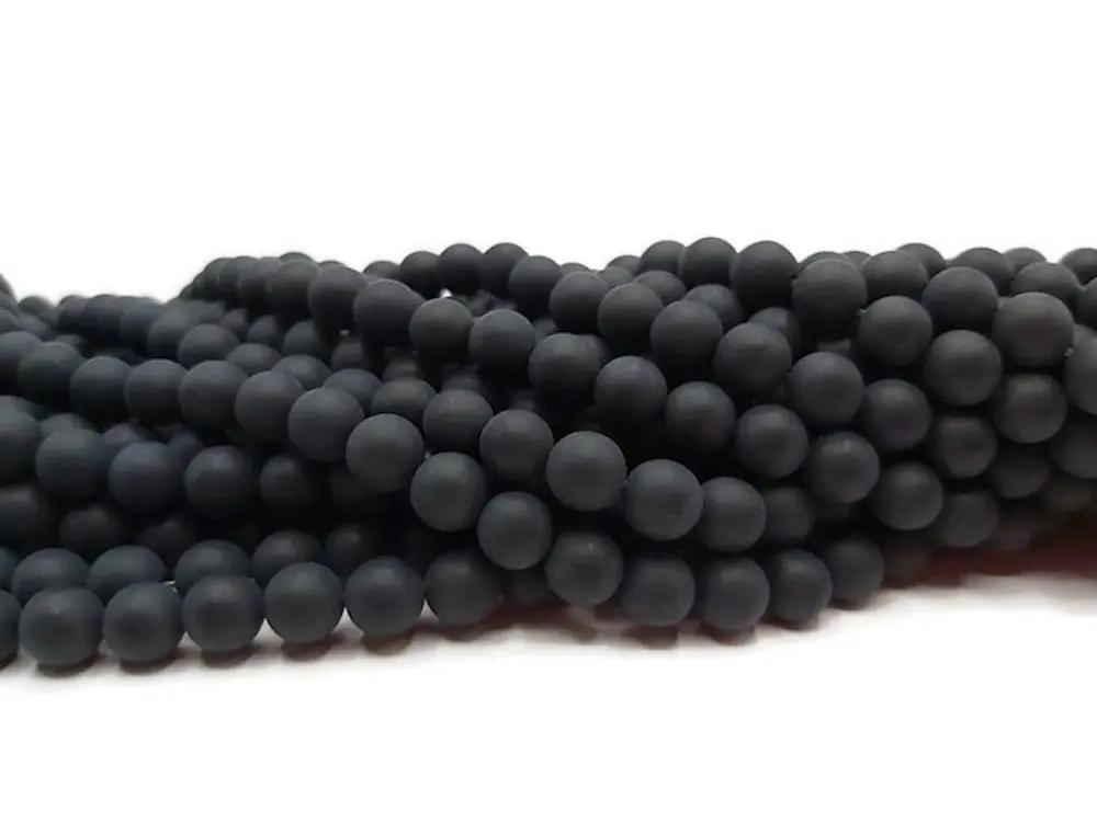 Agate noire Grade A - 8 mm - 20/40 Perles Les Précieuses Perles