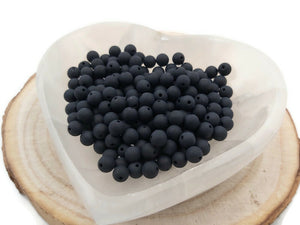 Agate noire Grade A - 6 mm - 60 Perles