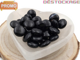 Agate noire plate - 18 mm - 10 Perles