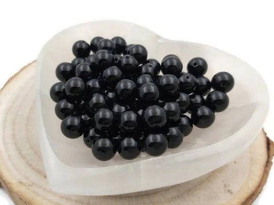 Onyx noir Grade A - 10 mm - 20 Perles Les Précieuses Perles