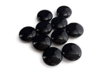 Agate noire plate - 18 mm - 10 Perles