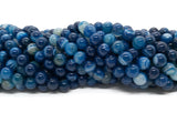 Agate rayée bleue - 8 mm - 20/40 Perles
