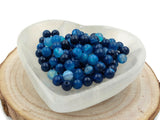 Agate rayée bleue Grade A   - 8 mm - 20/40 Perles