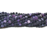 Agate rayée Grade A violette - 6 mm - 30/60 Perles