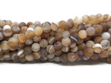 Agate rayée marron Grade A - 6 mm - 60 Perles