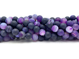Agate rayée Indigo Grade A - 8 mm - 20/40 perles