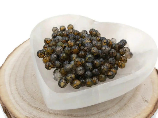 Agate veine de dragon verte - 6 mm - 30/60 Perles Les Précieuses Perles