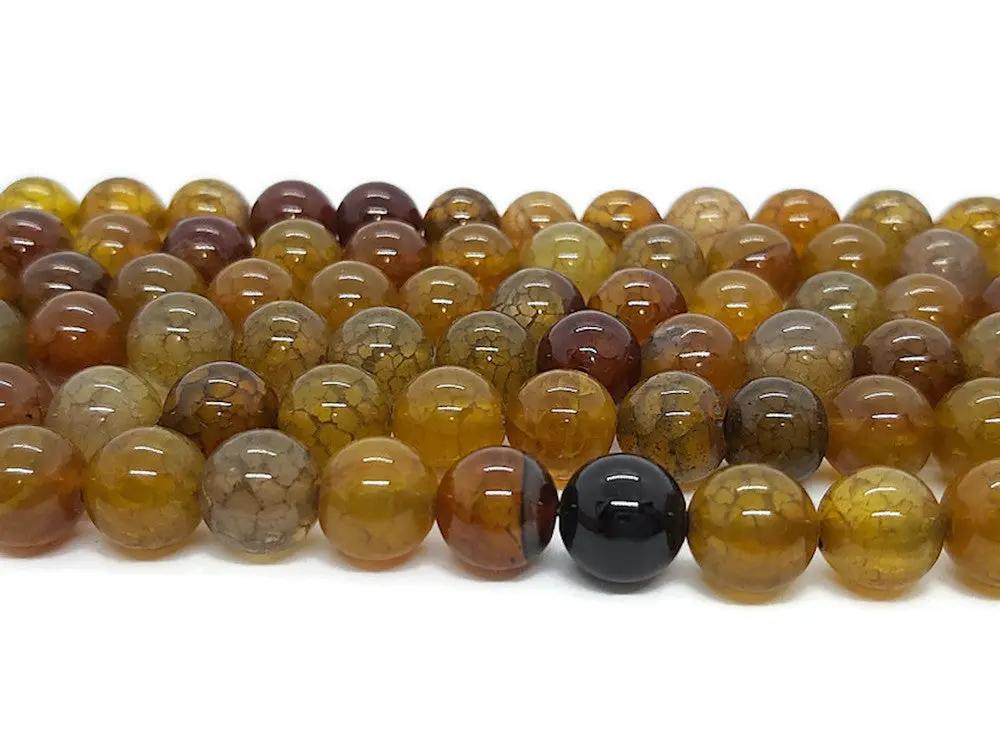Agate veine de dragon marron - 8 mm - 40 Perles Les Précieuses Perles