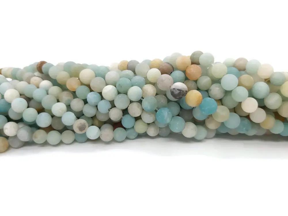 Pierre D'agate Mate Givrée, Perles De Pierres Précieuses, 8