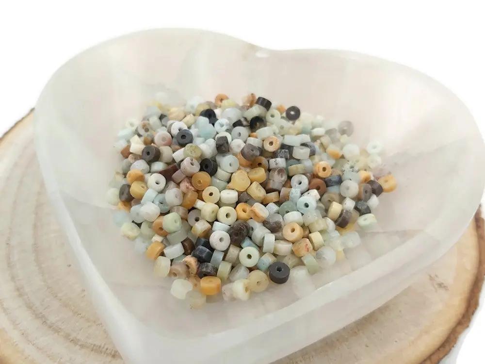 Amazonite -  Heishi  4 x 2,5 mm  - 100 Perles Les Précieuses Perles