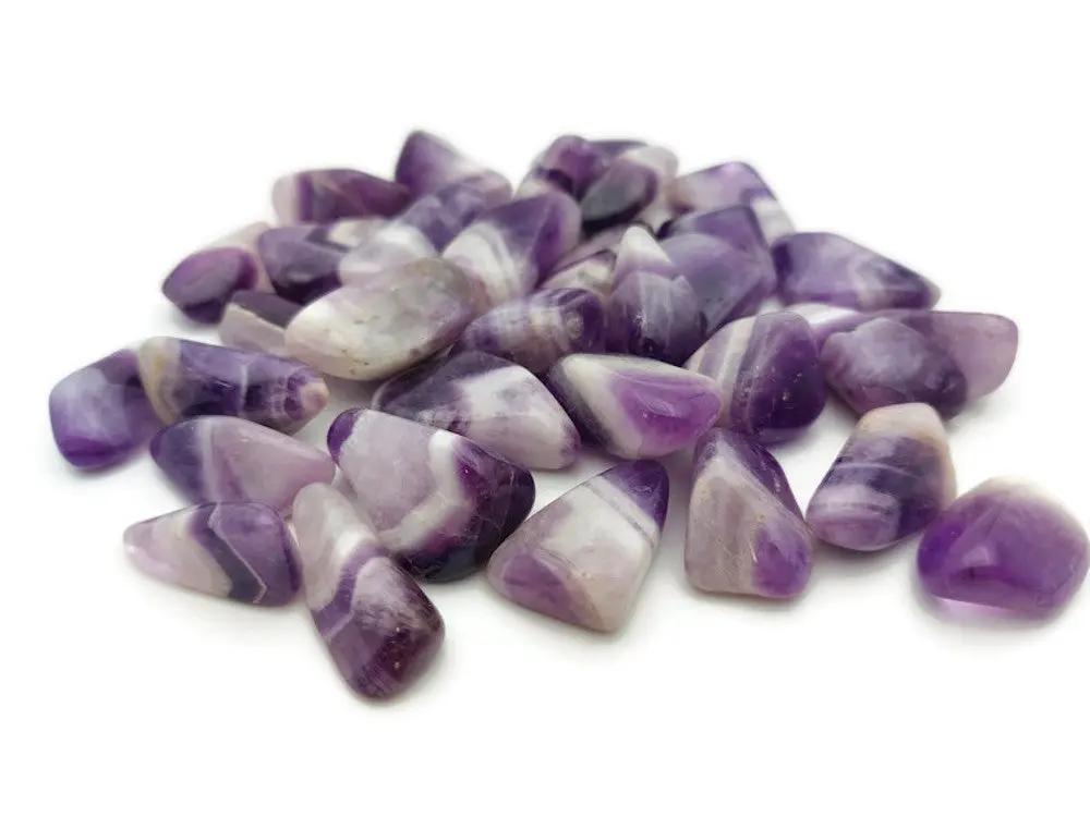 Améthyste rubanée Grade AA - Zambie - Pierre roulée Les Précieuses Perles