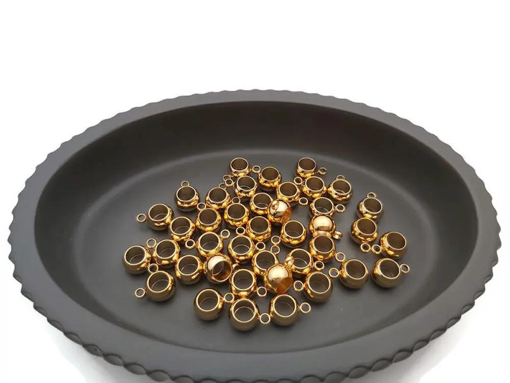 Bélière ronde inox doré - 8 mm - Lot de 10/20 Les Précieuses Perles