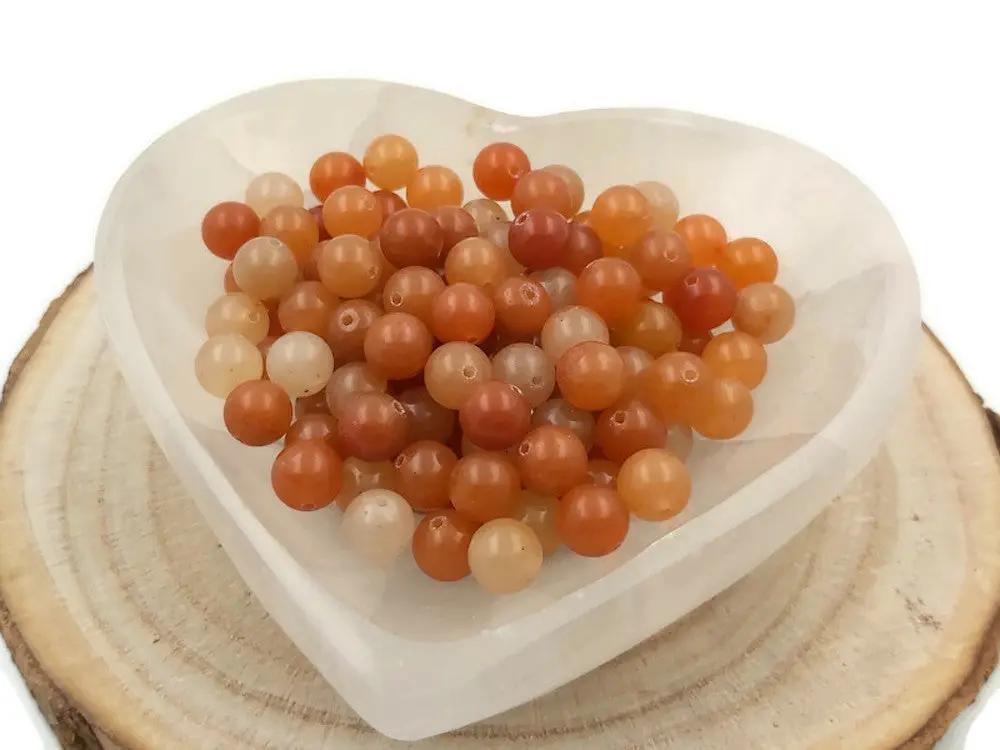 Aventurine rouge pêche - 8 mm - 40 Perles Les Précieuses Perles