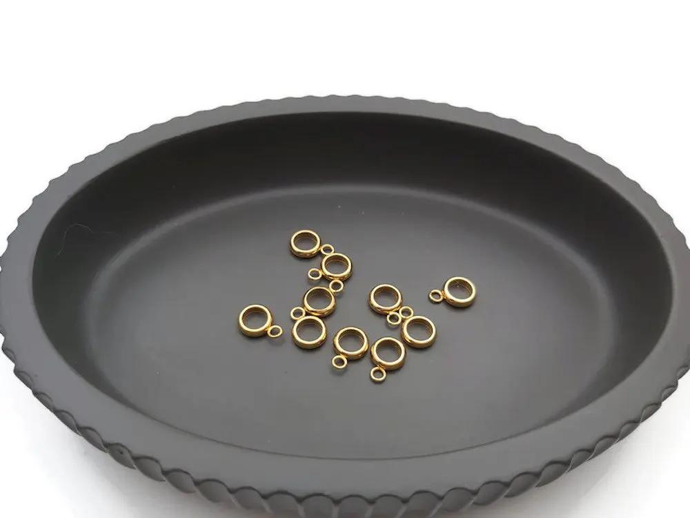 Bélière anneau inox doré - 7 mm - Lot de 10/20 Les Précieuses Perles