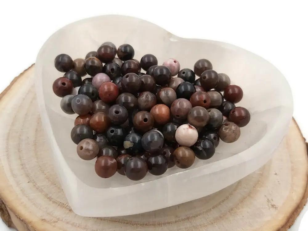 Bois fossilisé - Bois pétrifié - 8 mm - 20/40 Perles Les Précieuses Perles