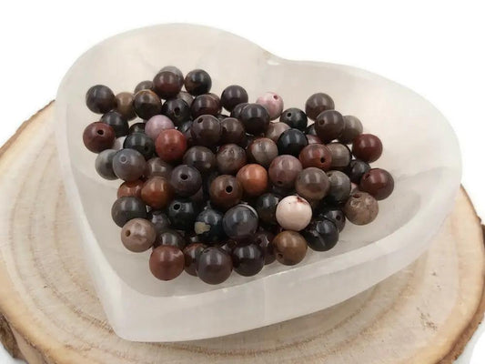 Bois fossilisé - Bois pétrifié - 8 mm - 20/40 Perles Les Précieuses Perles