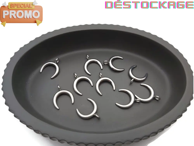 Breloque croissant de lune - Double corne - Inox - Lot de 5/10 Les Précieuses Perles