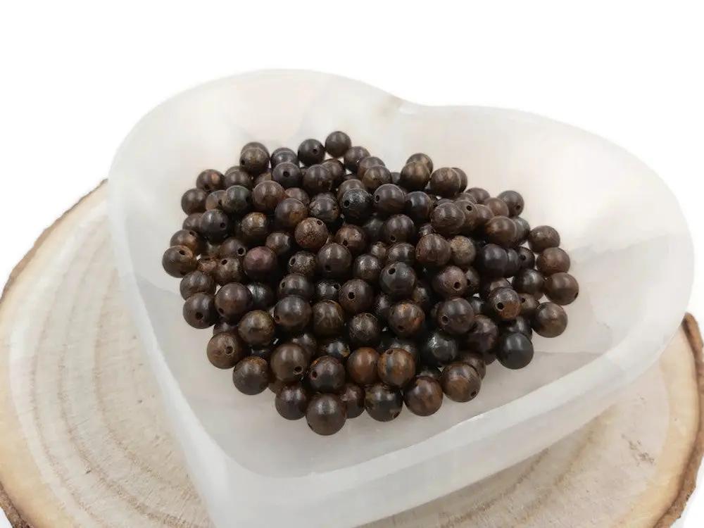 Bronzite - 6 mm - 30/60 Perles Les Précieuses Perles