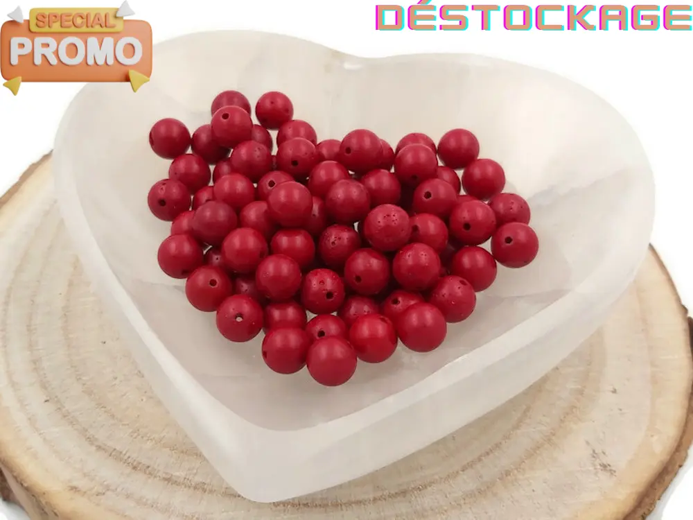 Corail rouge synthétique - 8 mm - 20/40 Perles Les Précieuses Perles