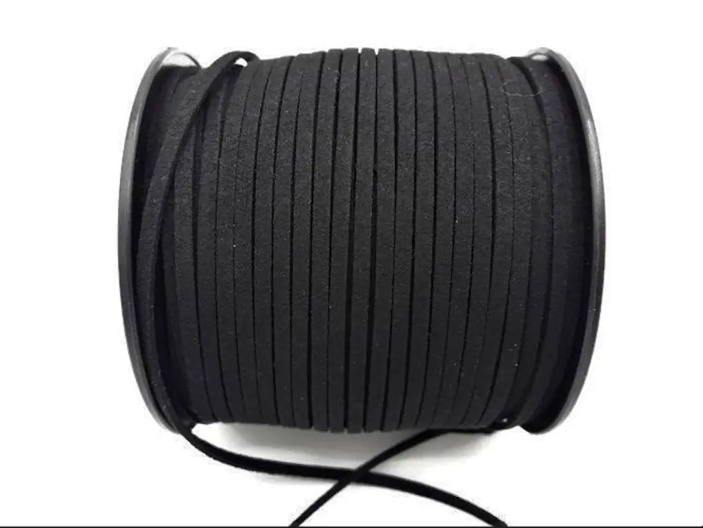 Cordon suédine noir de 1,4 mm Les Précieuses Perles