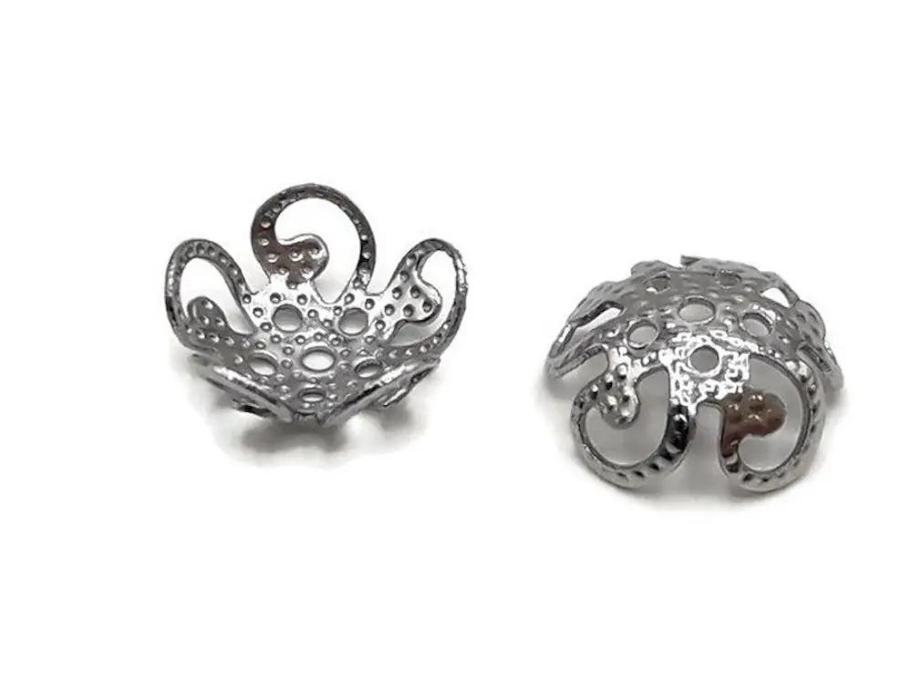Coupelles fleurs pour perles de 8 mm - Inox Les Précieuses Perles
