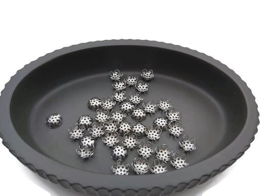 Coupelles fleurs pour perles de 8 mm - Inox Les Précieuses Perles