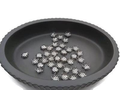 Coupelles fleurs pour perles de 8 mm - Inox Les Précieuses Perles