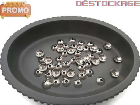 Coupelles pour perles de 8 mm inox - 50 pièces Les Précieuses Perles