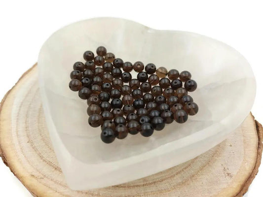 Cristal de roche - Quartz fumé - 6 mm - 30/60 Perles Les Précieuses Perles