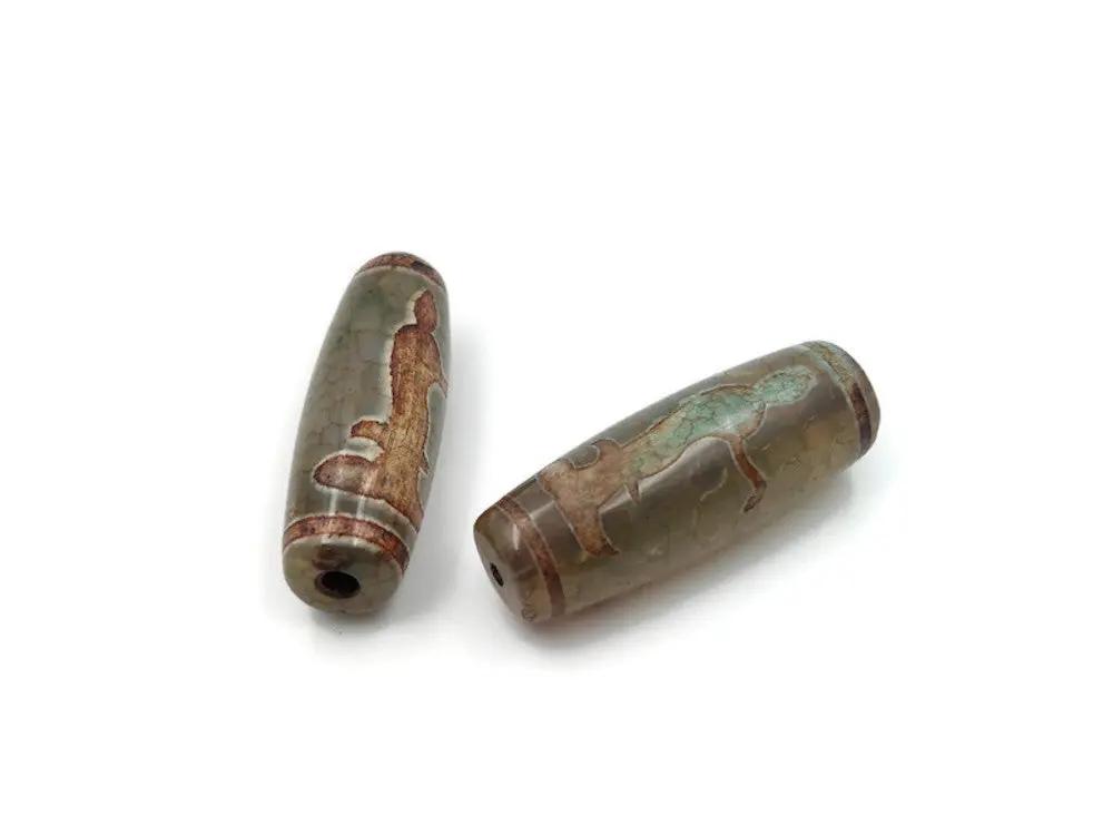 Agate - DZI Tibétaine modèle guanyin Les Précieuses Perles