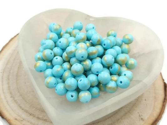 Dolomite bleue poudre d'or - 8 mm - 20/40 Perles Les Précieuses Perles