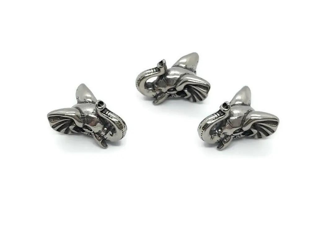 Perle décorative tête d'éléphant inox Les Précieuses Perles