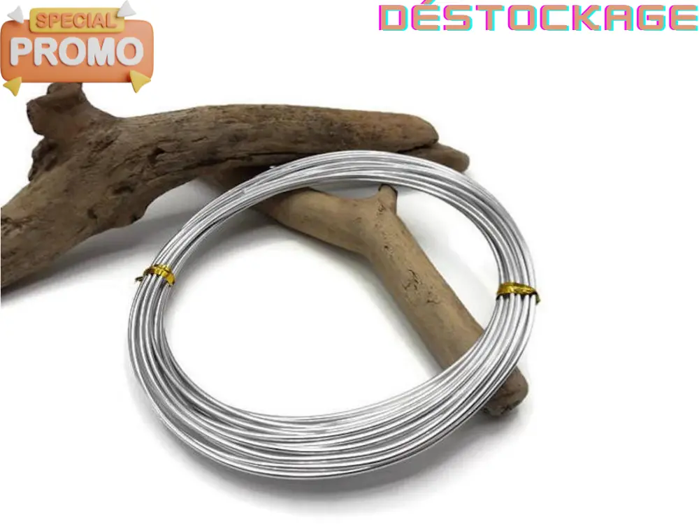 Fil aluminium 1,5 mm argenté Les Précieuses Perles