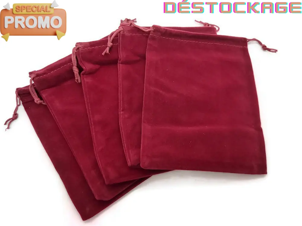 Pochettes cadeaux velours bordeaux - Lot de 5 Les Précieuses Perles