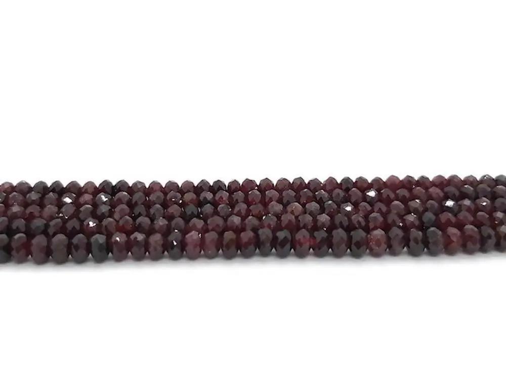 Grenat - Facettes de 4 x 3 mm - 120 Perles Les Précieuses Perles