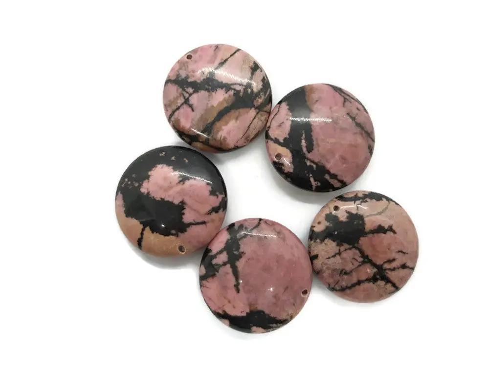 Pendentif Rhodonite 35 mm - 1 pièce Les Précieuses Perles