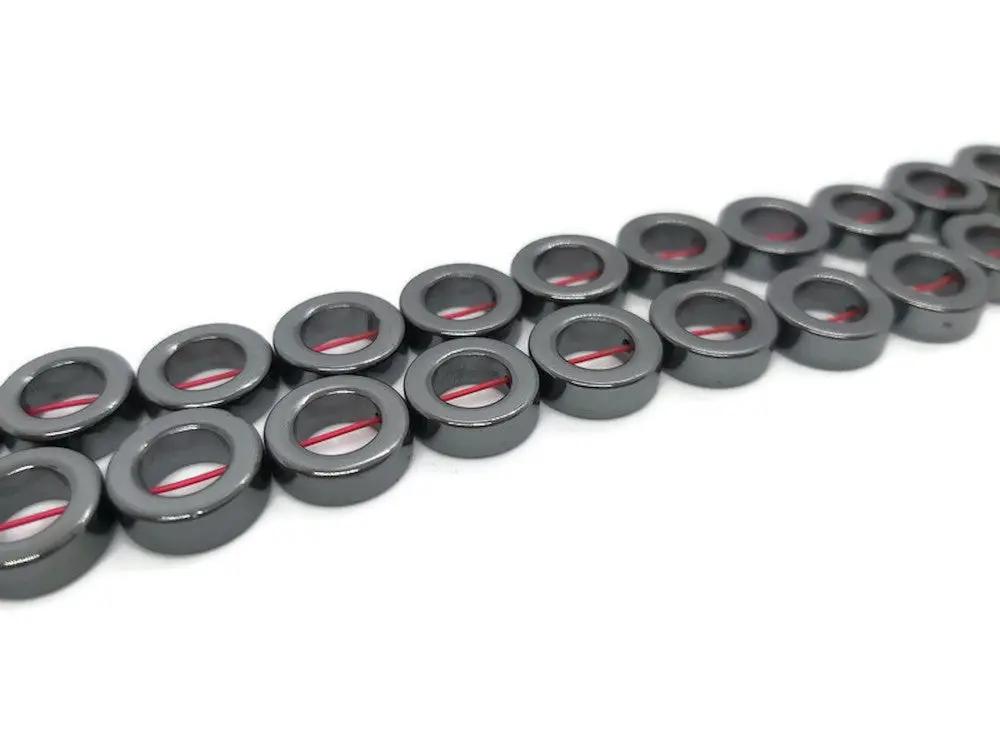 Hématite synthétique Grade A - Donut de 12 mm - 30 Perles Les Précieuses Perles