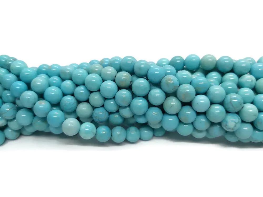 Howlite turquoise - 6 mm - 30/60 Perles Les Précieuses Perles