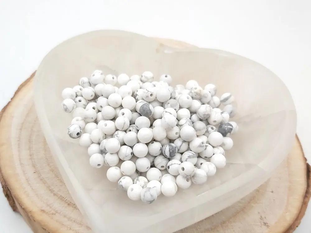 6 Perles En Howlite Naturelle 16x12 Mm Forme Croix - Pour Chapelet Ou Bijoux