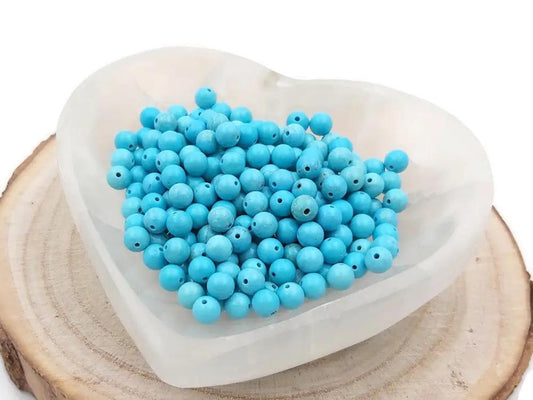 Howlite turquoise - 6 mm - 30/60 Perles Les Précieuses Perles