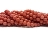 Jade de Malaisie corail - 8 mm - 40 Perles