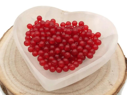 Jade de Malaisie rouge - 6 mm - 60 Perles Les Précieuses Perles