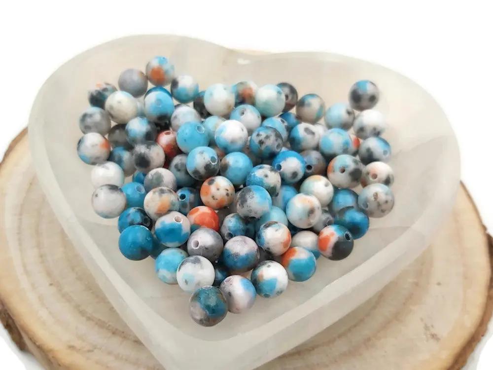 Jade multicolore - 8 mm - 40 Perles Les Précieuses Perles