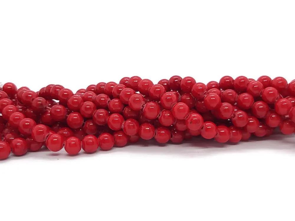 Dolomite Rouge - 6 mm - 60 Perles Les Précieuses Perles