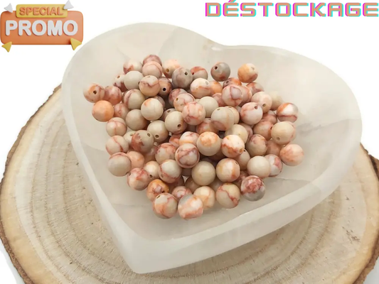 Jaspe beige - 8 mm irrégulier - 40 Perles Les Précieuses Perles