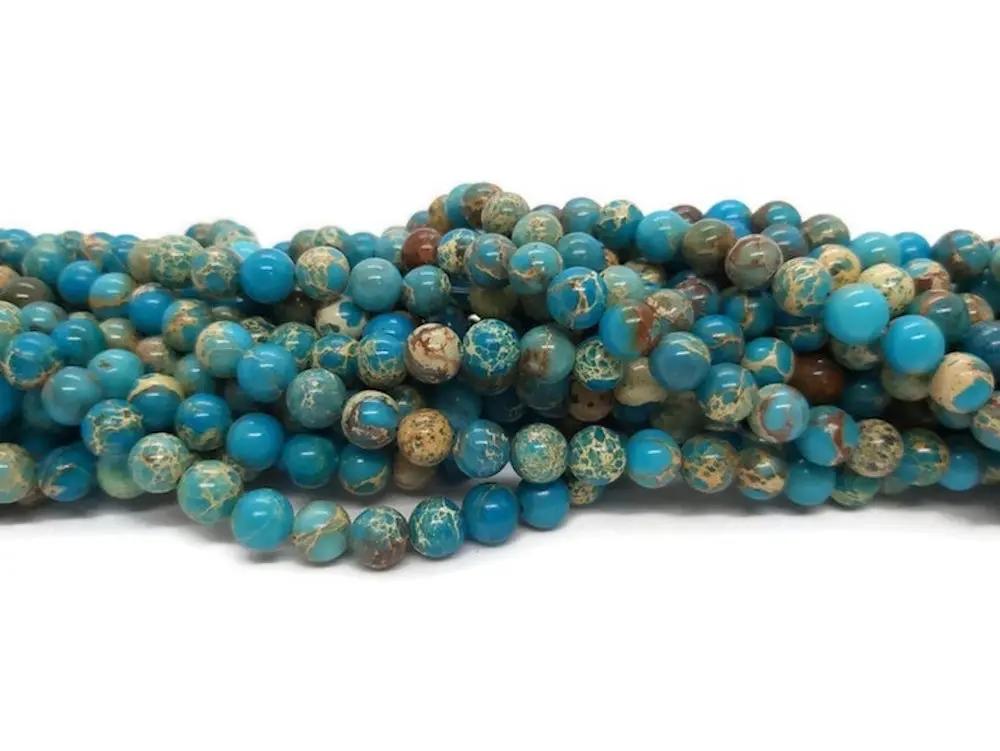 Jaspe impérial bleu - 6 mm - 30/60 Perles Les Précieuses Perles